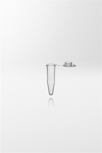 Nerbe Plus PCR microcentrifuge tube PP, 0,5ml, attached flat & frosted cap, transparent (10000 pcs)