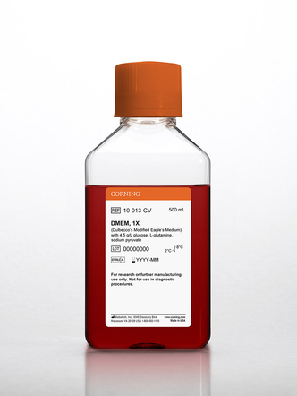Corning® 500 mL DMEM (Dulbecco’s Modified Eagle’s Medium) with 4.5 g/L glucose, L-glutamine, sodium pyruvate (6x500 mL)