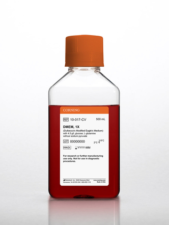 Corning® 500 mL DMEM (Dulbecco’s Modified Eagle’s Medium) with 4.5 g/L glucose, L-glutamine (6x500 mL)