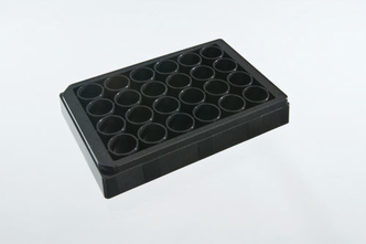 VisiPlate-24 Black, Black 24-well Microplate with Clear Bottom, Sterile and Tissue Culture Treated