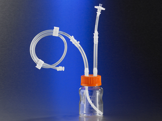 Corning® 150 mL Easy Grip Polystyrene Storage Bottles with Dip Tube, with 0.2 µm MLL/FLL Filter, MLL  (8 / Cs)  