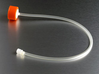 Corning® 33 mm Polyethylene Filling Cap with 1/8 (3.2 mm) ID Tubing and a Female Luer 1/8 (3.2 mm) Hose Barb with a Male Luer Lock Plug (5 pcs)
