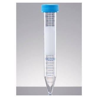 Falcon® 15 mL High Clarity PP Centrifuge Tube, Conical Bottom, with Dome Seal Screw Cap, Sterile, (500 pcs)