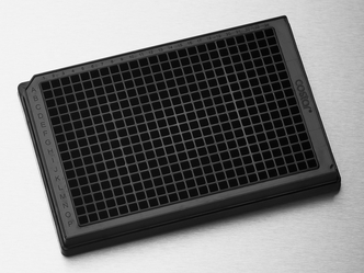 Corning® 384-well Low Flange Black Flat Bottom Polystyrene Not Treated Microplate, 10 per Bag, without Lid, Nonsterile