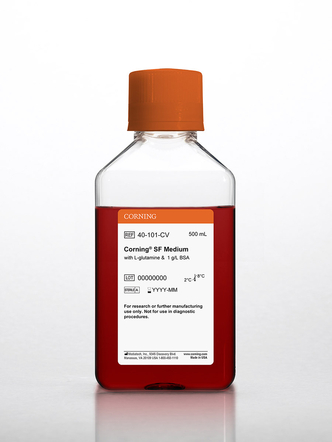 Corning® 500 mL SF Medium, [+] L-glutamine and 1 g/L BSA