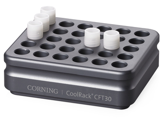 Corning® CoolRack CFT30, Holds 30 Cryogenic Vials or FACS Tubes, with "Gripping" Wells for One-hand Vial Opening/Closing"