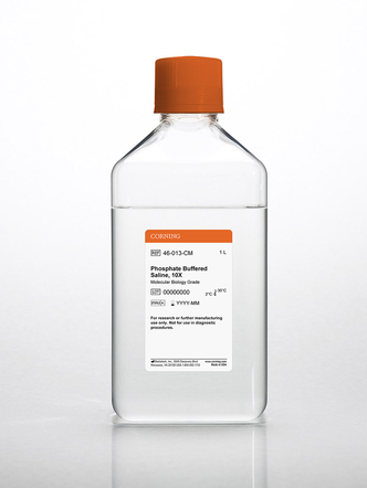 Corning® 10X Phosphate-Buffered Saline (PBS), pH 7.4 ± 0.1, Liquid without calcium and magnesium, RNase-/DNase- and protease-free (6x1L)