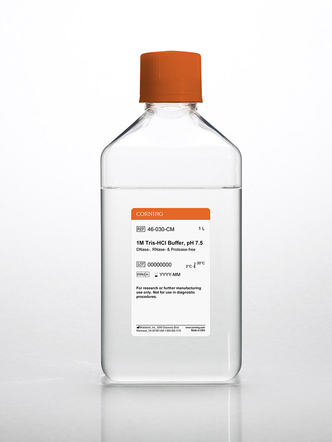Corning® 1L 1M Tris-Hydrochloride Buffers, Liquid, 7.5 ± 0.1, RNase-/DNase- and protease-free (6x1L)