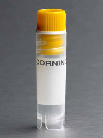 Corning® 2 mL Yellow Cap Internal Threaded Polypropylene Cryogenic Vial, Self-Standing with Round Bottom (500 pcs)