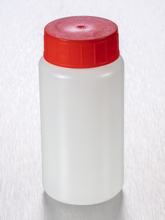 Corning® Gosselin™ Round HDPE Bottle, 150 mL, 37 mm Red Cap with Seal, Assembled, Sterile, 250/Case