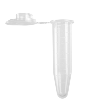 Axygen® 5.0 mL MaxyClear Snaplock Microcentrifuge Tube, Polypropylene, Clear, Nonsterile, (1250 pcs)