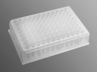 Axygen® 96-well Clear V-Bottom 600 µL Polypropylene Deep Well Plate, Nonsterile (5/Pk, 50/Cs)