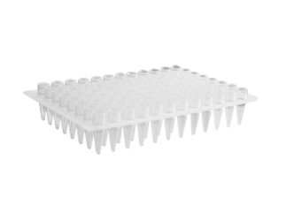 Axygen® 96-well Polypropylene PCR Microplate, No Skirt, Elevated Wells, Compatible with MegaBACE Sequencer, Clear, Nonsterile (50 pcs)