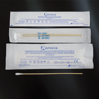 Swabs wooden stick, cotton tip, sterile - ind. wrapped (1000 pcs)
