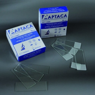 Microscope slides, ground edges, frosted end (72 pcs)