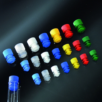 Stoppers with tongues, Ø 16 mm in PE, light blue (1 sample)
