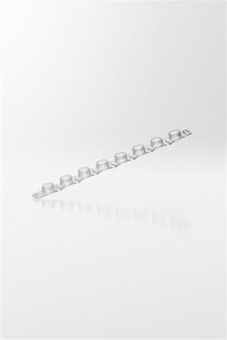 Nerbe Plus Cap strips for PCR microcentrifuge tubes 0,1 ml & 0,2 ml PP, flat, 8-strips, highly transparent (125 pcs)