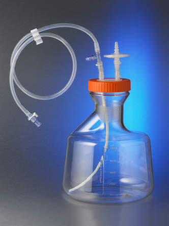 5L Plain Bottom Erlenmeyer Flask with Disposable 100 mm Aseptic Transfer Cap, 0.2 µm Vent, Male MPC, Sterile (2 pcs)