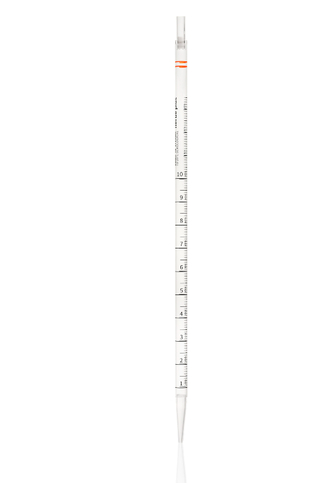 Serological pipette PS, 10ml, single peel-pack, transparent, color code: orange, grad., np pcr ready, sterile R (200 pcs)