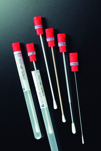 Sterile swab in round tube (Aluminium + cotton), 100 pcs