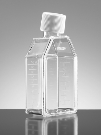 Falcon® 25cm² Rectangular Canted Neck Cell Culture Flask with White Plug Seal Screw Cap (20/Pk, 200/Cs)