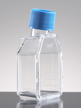 Falcon® 12.5cm² Rectangular Canted Neck Cell Culture Flask with Blue Vented Screw Cap (10/Pk, 100/Cs)
