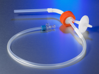 Disposable GL45 Aseptic Transfer Cap for 500 mL Disposable Spinner Flask, 1/4 Dip Tube, 0.2 µm Vent, Medical Grade Polycarbonate, Sterile (2 pcs)
