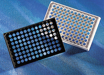 Corning® 96-well Black/Clear Flat Bottom Polystyrene High Bind Microplate, 25 per Bag, without Lid, Nonsterile