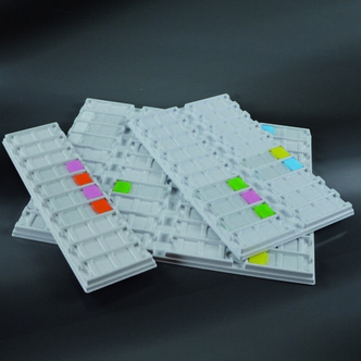 Slide-trays for microscope in PS for slides,  340x100 mm - 10 places (40 pcs)