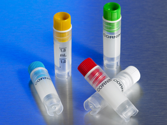 Corning® 2 mL Assorted Colors Internal Threaded Polypropylene Cryogenic Vial, Self-Standing with Round Bottom (500 pcs)