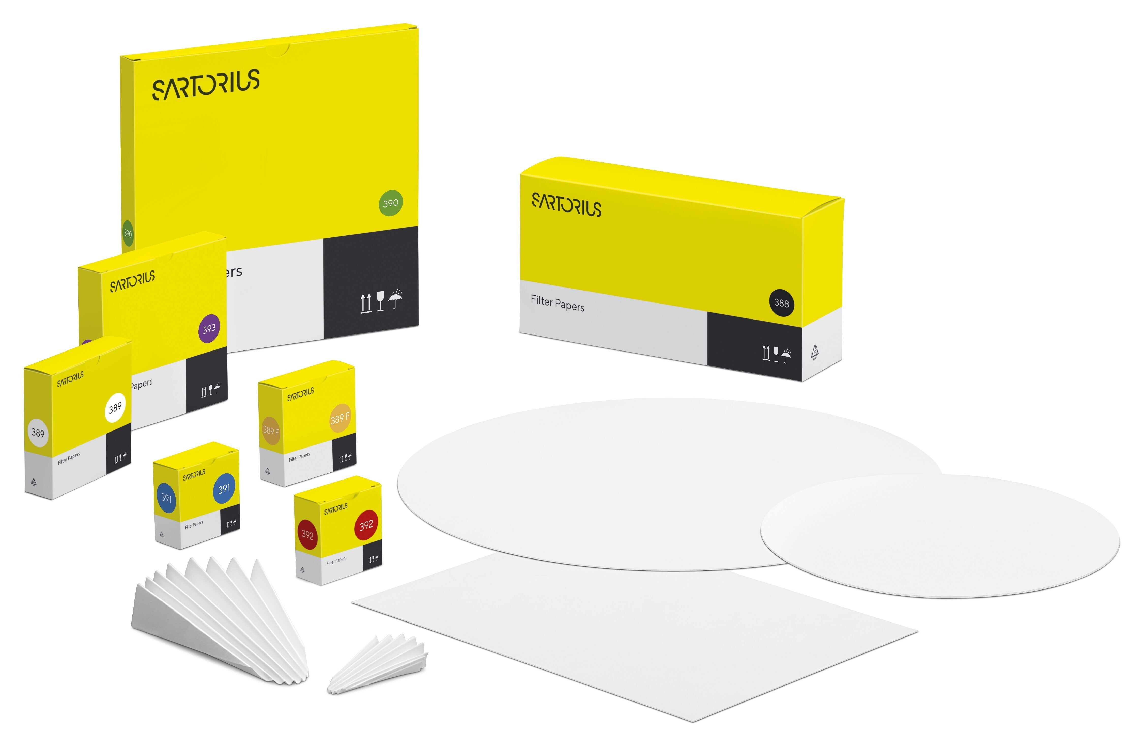 100 mm Black Dot Quantitative Folded Filter Papers / Grade 388